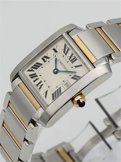 cartier tank small or medium|two tone cartier tank watch.